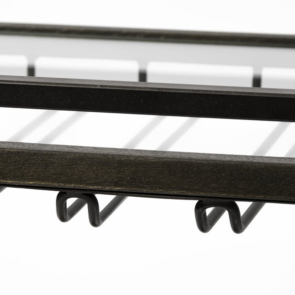 Chriselle Black Metal And Glass Two Tier Bar Cart