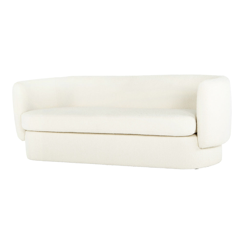Moe's Koba Sofa in Maya White with Wood Frame