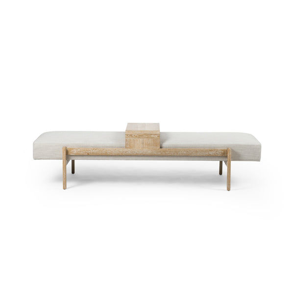 Fawkes Bench In Vintage White Wash Oak