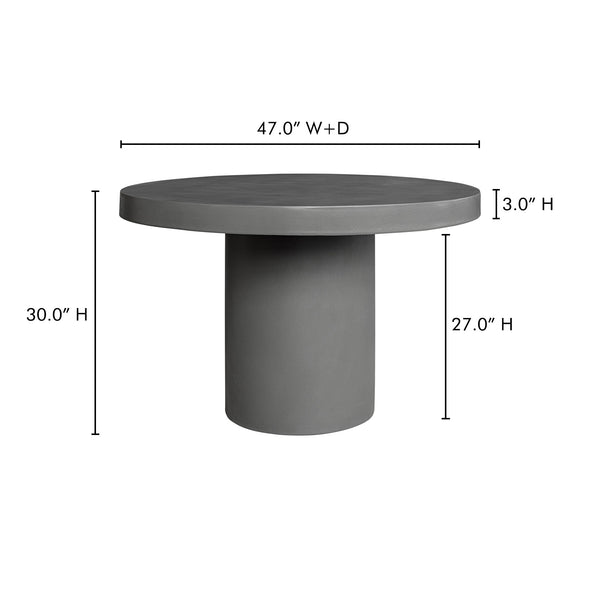 Cassius Round Grey Concrete Dining Table