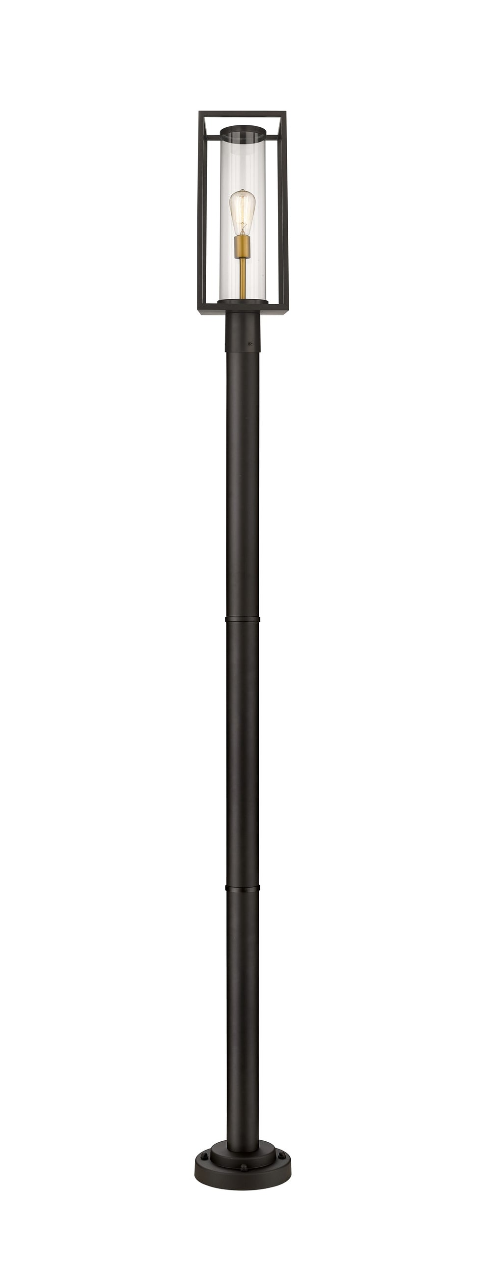 Dunbroch 1 Light Outdoor Post Mounted Fixture in Deep Bronze + Outdoor Brass Finish