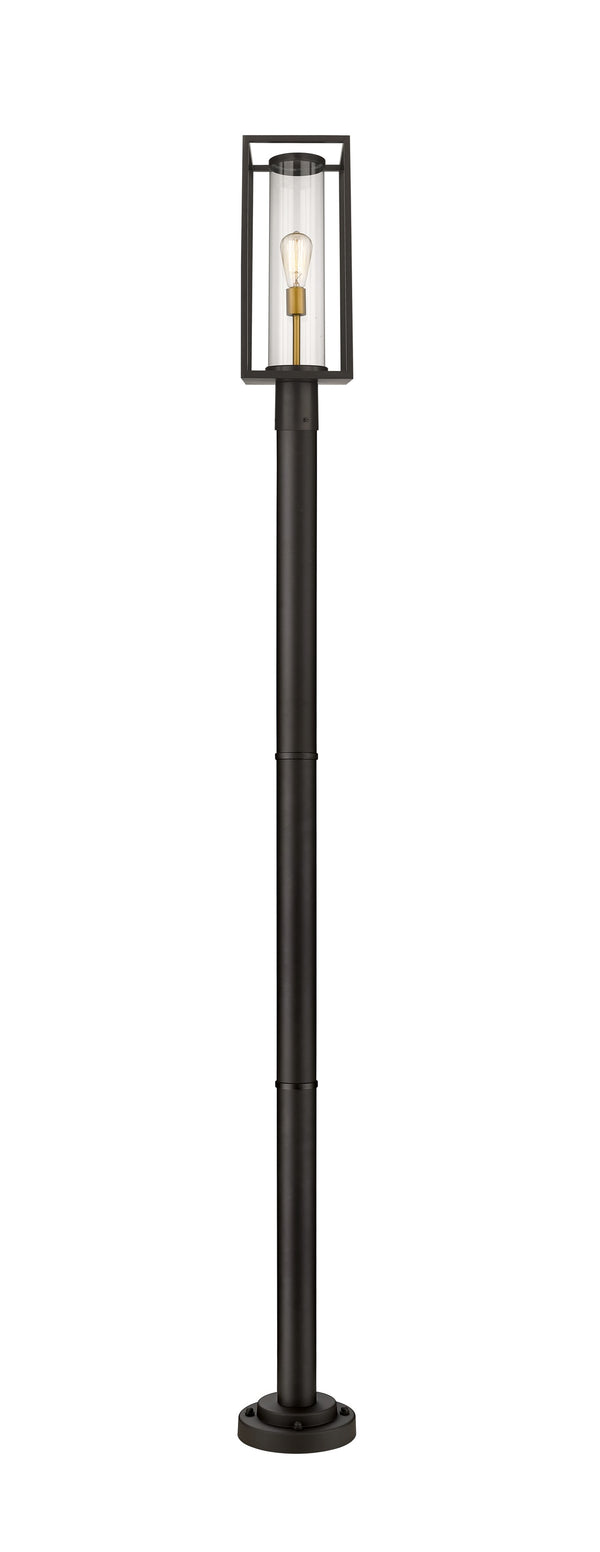 Dunbroch 1 Light Outdoor Post Mounted Fixture in Deep Bronze + Outdoor Brass Finish