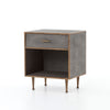Shagreen Bedside Table-Antique Brass