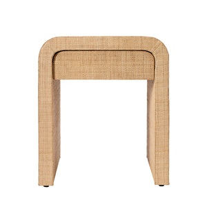 Montecito 1-Drawer Raffia Side Table