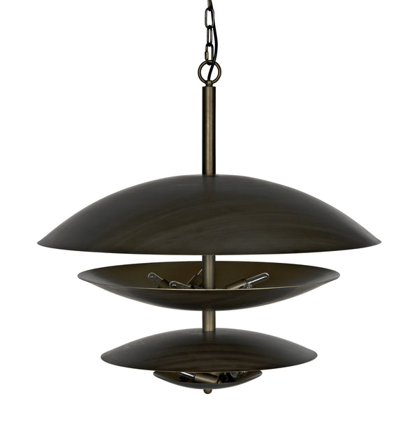 Nora Chandelier, Metal with Aged Brass Finish