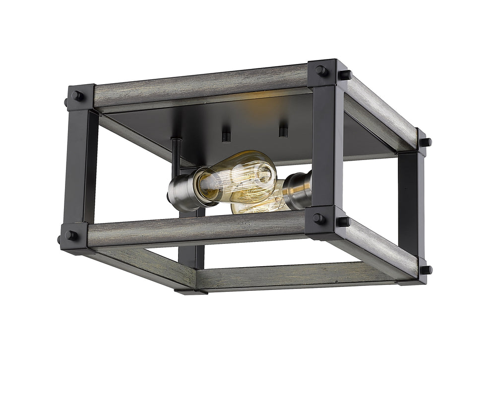 Kirkland 2 Light Flush Mount in Ashen Barnboard Finish