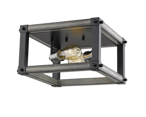 Kirkland 2 Light Flush Mount in Ashen Barnboard Finish