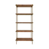 ANTIQUE BRASS ETAGERE WITH SHELVES IN DARK BURL WOOD