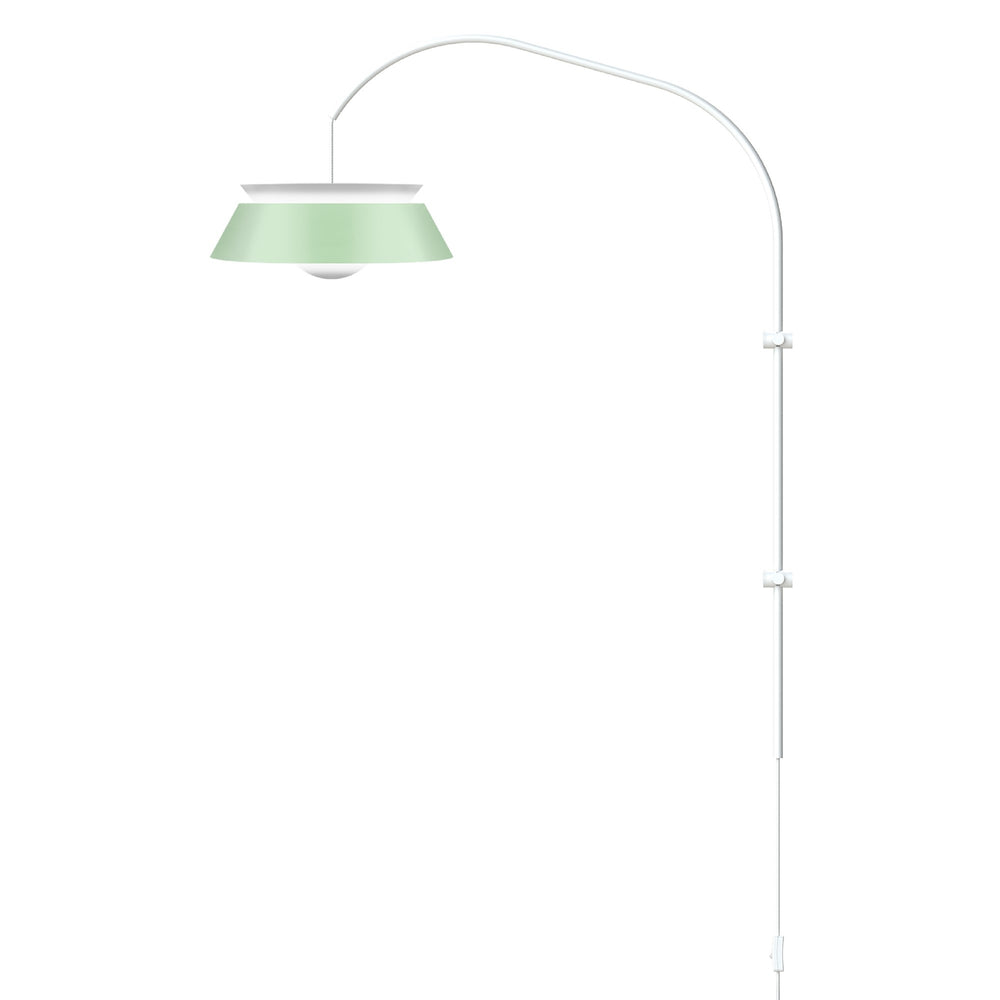 Cuna Mint Green 1-Light Wall Lamp with White Wall Hanger