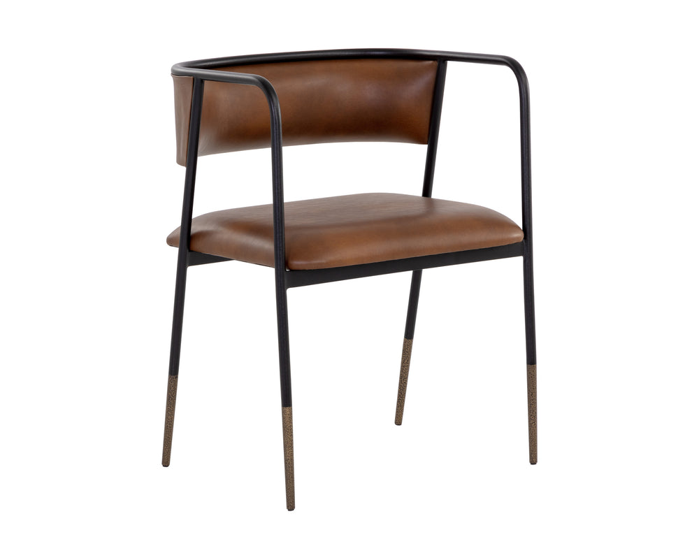 BRENAN DINING ARMCHAIR - BRAVO COGNAC