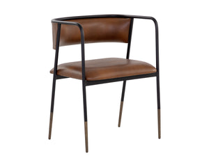 BRENAN DINING ARMCHAIR - BRAVO COGNAC