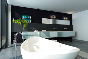 Jackson 2 Light Vanity in Chrome + Matte Black Finish