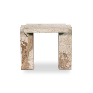 Romano End Table In Desert Taupe Marble