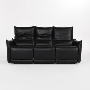Amsterdam Power Reclining Sofa in Premium Black Leather