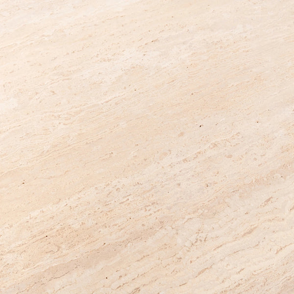 Malani Travertine Round Dining Table with Iron Base