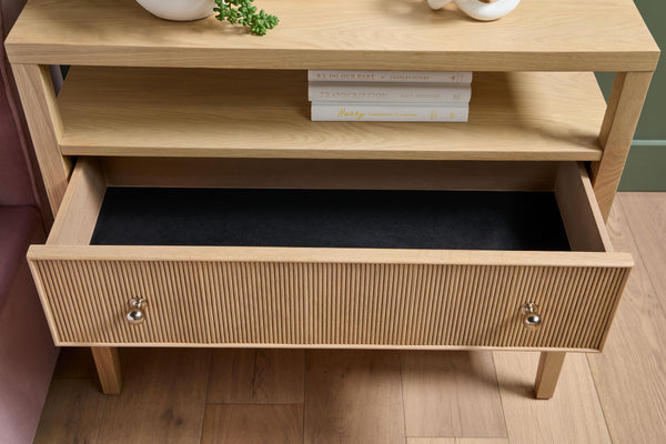 Highland Open Shelf, 2-Drawer Nightstand