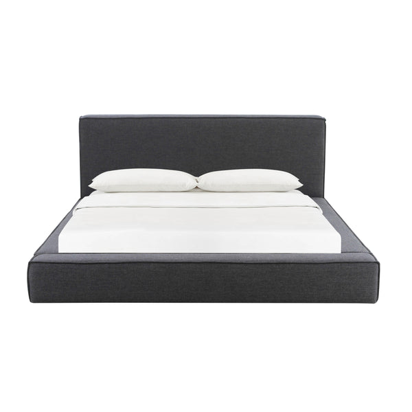 Olafur Black Linen Queen Bed
