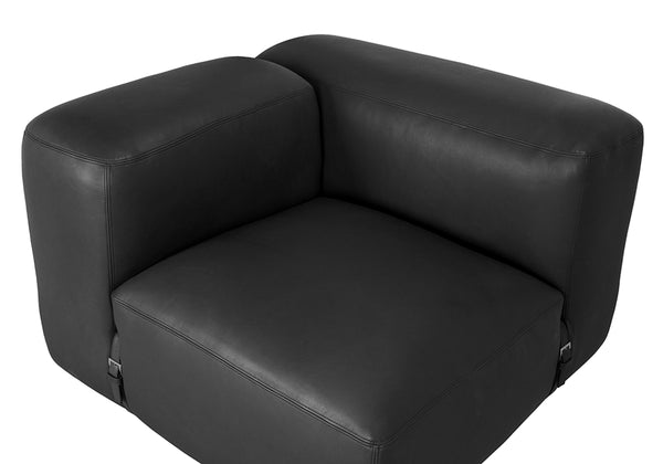 Augustus Modular Sofa, Left Corner, Santosa Matte Black Leather