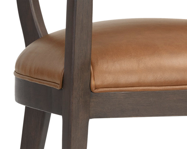 BRYLEA DINING ARMCHAIR - BROWN - SHALIMAR TOBACCO LEATHER