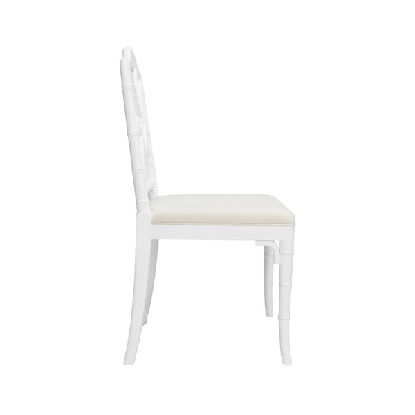 BAMBOO DINING CHAIR IN WHITE  LACQUER