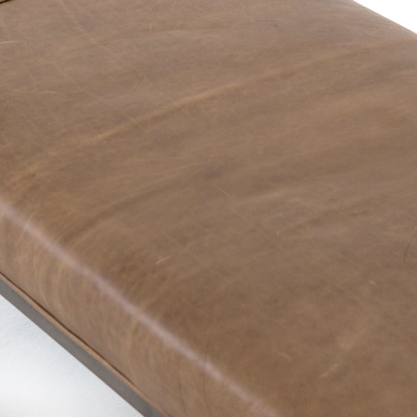 Beaumont Leather Bench-Warm Taupe Dakota