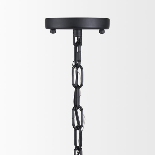 Edie Matte Black Metal w/ Frosted Glass Globe 1-Light Pendant