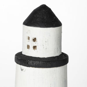 Abner (Large) 4L x 4W White Wooden Coastal Lighthouse