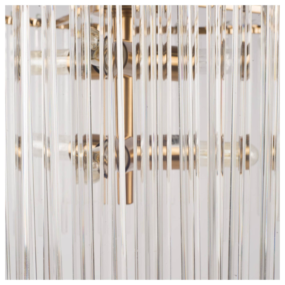 Elsa (26"x14") Clear Glass and Gold Metal Frame Six Bulb Chandelier