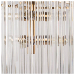 Elsa (26"x14") Clear Glass and Gold Metal Frame Six Bulb Chandelier