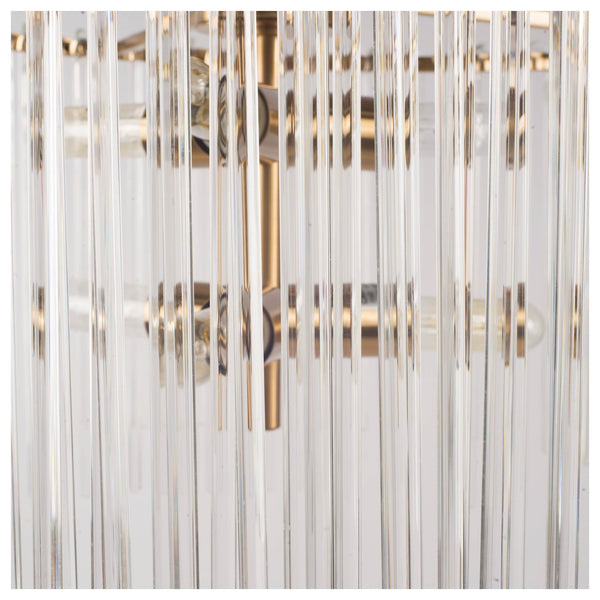 Elsa (26"x14") Clear Glass and Gold Metal Frame Six Bulb Chandelier