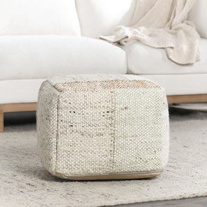Ritsa Pouf 18x18x14 Multi with Stonewashed Cotton & Wool