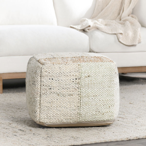 Ritsa Pouf 18x18x14 Multi with Stonewashed Cotton & Wool