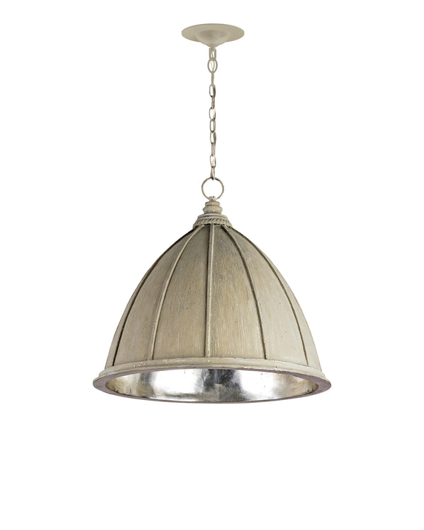 Fenchurch Pendant In Oyster Cream & Silver Leaf