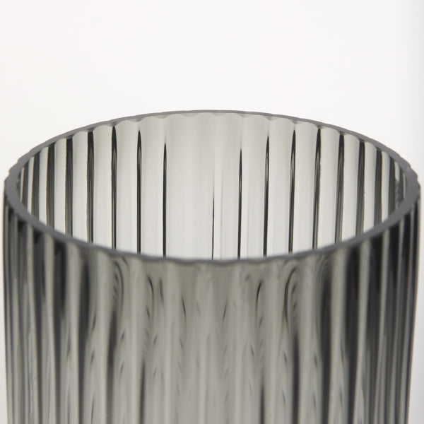Dawn Tall Smokey Black Glass Vase