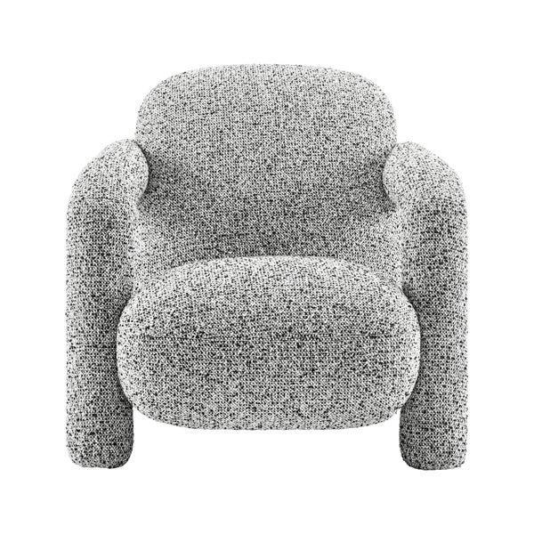 Maverick Boucle Accent Arm Chair, Speckled White 