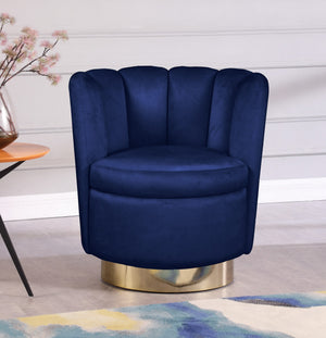 Anita Accent Chair In Navy Velvet
