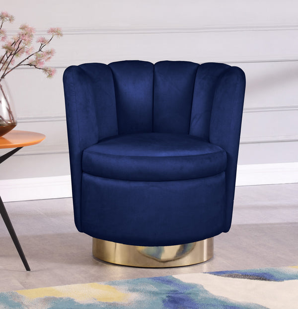 Anita Accent Chair In Navy Velvet