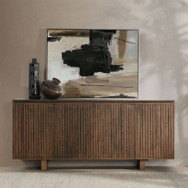 Roya Solid Wood 4Dr Cabinet - Toasted Brown