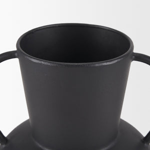Tasya Small Matte Black Metal Vase