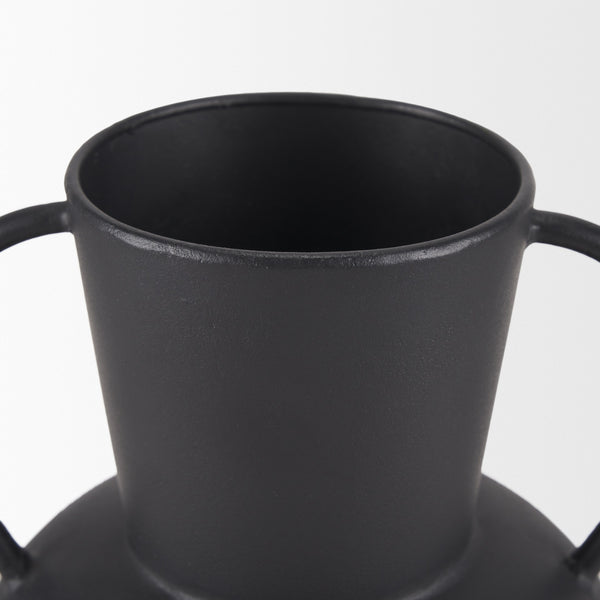 Tasya Small Matte Black Metal Vase