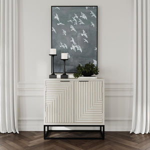 Flint Solid Wood Cabinet in Coastal White