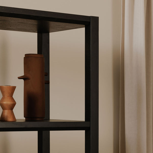Moe's Nolan Black Bookcase with Beveled Edges