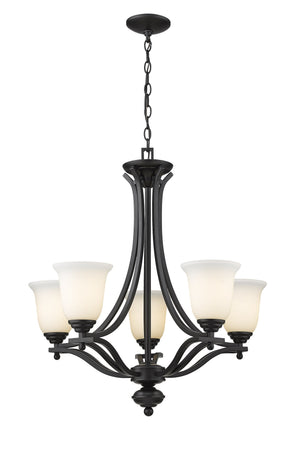 Lagoon 5 Light Chandelier in Matte Black Finish