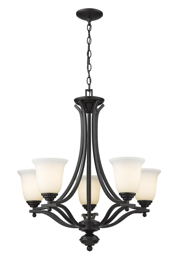 Lagoon 5 Light Chandelier in Matte Black Finish