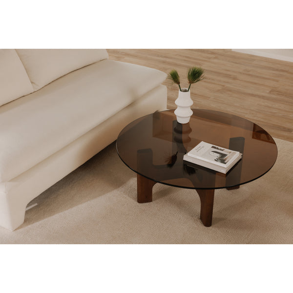 Luke Coffee Table with Amber Glass