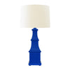 HANDPAINTED TIERED TOLE TABLE LAMP IN ROYAL BLUE