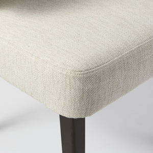 Niles 22.5L x 24.0W x 32.0H Cream Fabric Seat W/ Dark Brown Wooden Legs Wingback Dining Chair