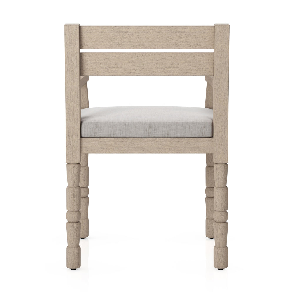 Waller Outdoor Dining Armchair In Brn/Stone