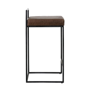 Belfort Leather Counter Stool - Cocoa Brown