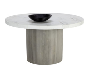 NICOLETTE DINING TABLE - LIGHT GREY - MARBLE LOOK - 55"